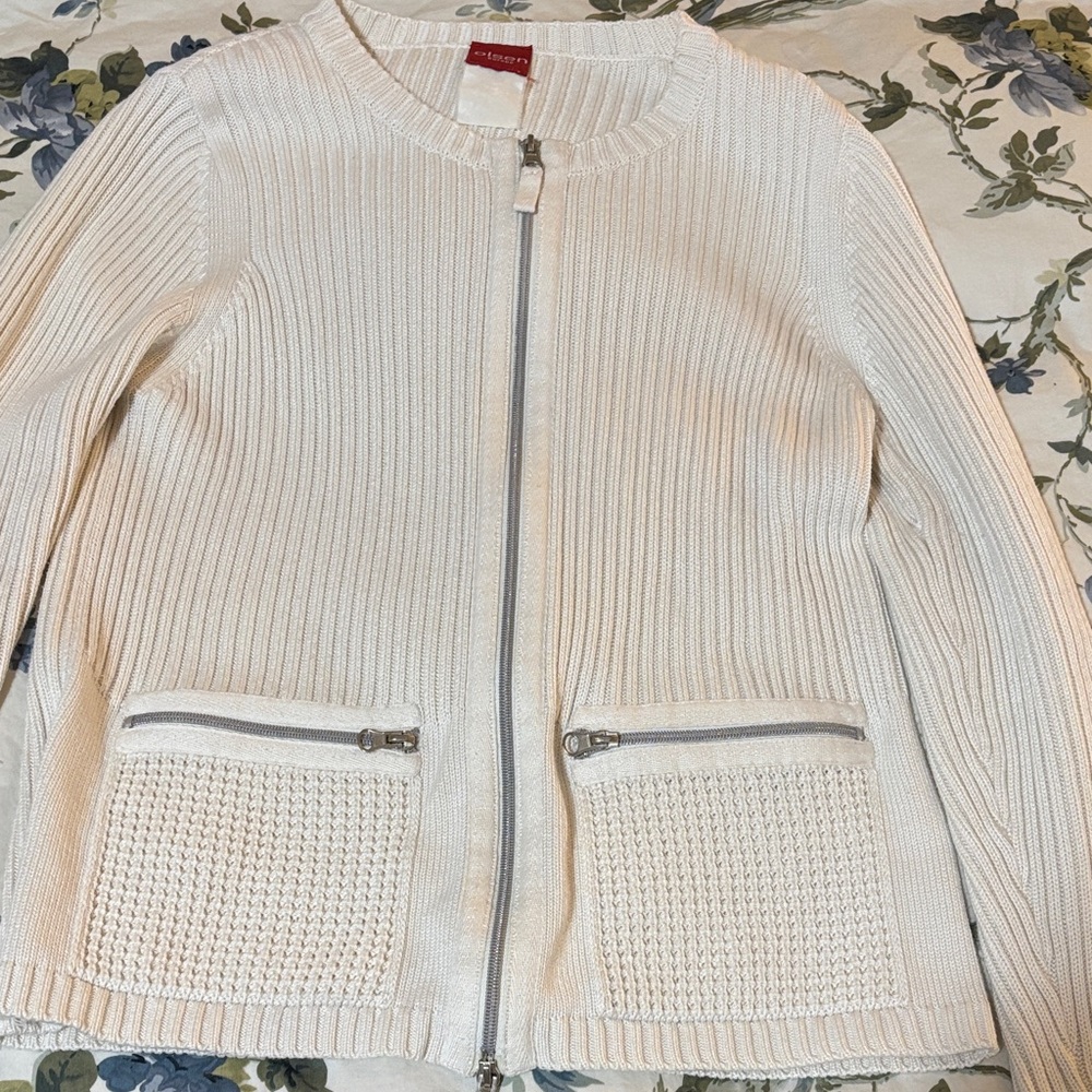 Women's Cream Cardigan Sweater